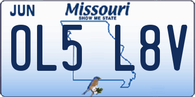 MO license plate OL5L8V