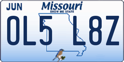 MO license plate OL5L8Z