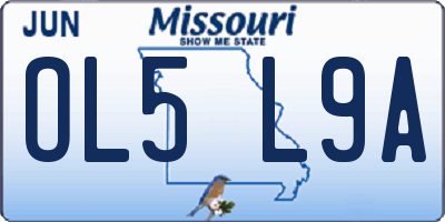 MO license plate OL5L9A