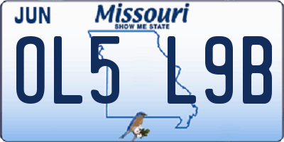 MO license plate OL5L9B