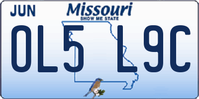 MO license plate OL5L9C