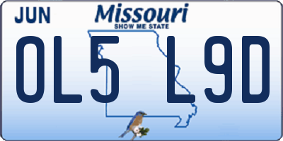 MO license plate OL5L9D