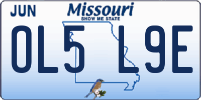 MO license plate OL5L9E