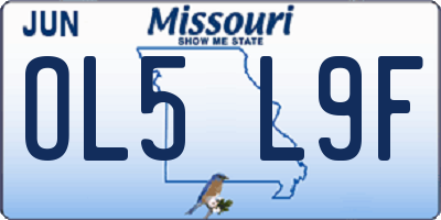 MO license plate OL5L9F