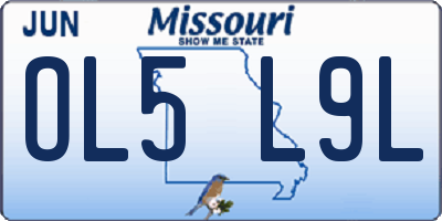 MO license plate OL5L9L