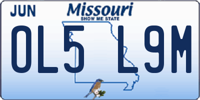 MO license plate OL5L9M