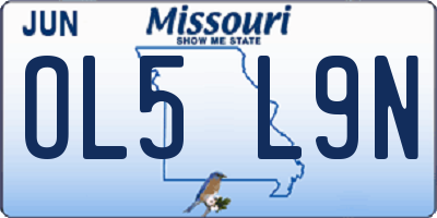 MO license plate OL5L9N