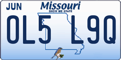 MO license plate OL5L9Q