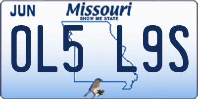 MO license plate OL5L9S