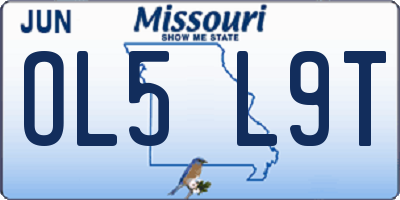 MO license plate OL5L9T