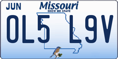 MO license plate OL5L9V