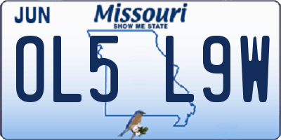 MO license plate OL5L9W
