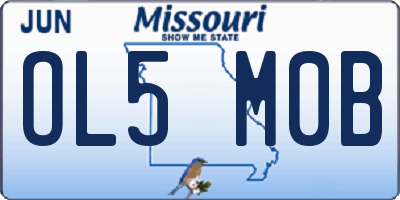 MO license plate OL5M0B
