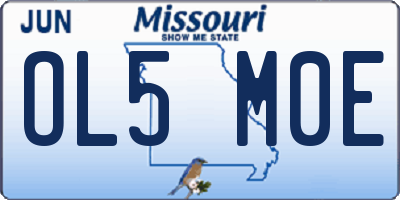 MO license plate OL5M0E