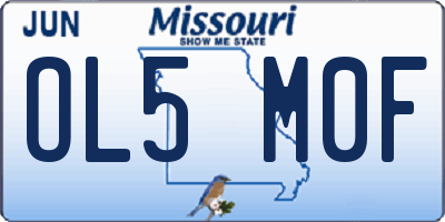 MO license plate OL5M0F