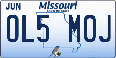 MO license plate OL5M0J