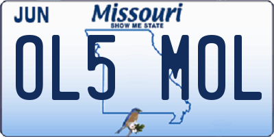 MO license plate OL5M0L