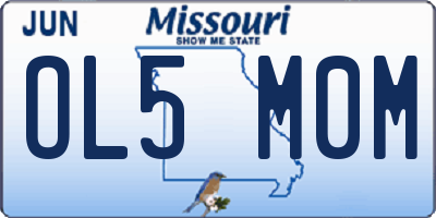 MO license plate OL5M0M