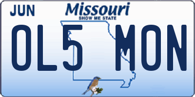 MO license plate OL5M0N