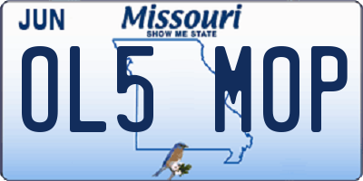 MO license plate OL5M0P