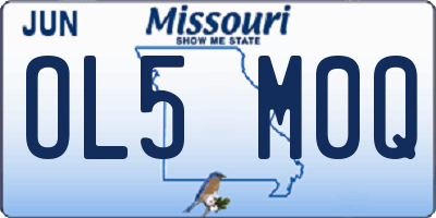 MO license plate OL5M0Q