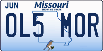 MO license plate OL5M0R