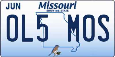 MO license plate OL5M0S