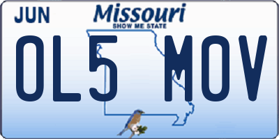 MO license plate OL5M0V
