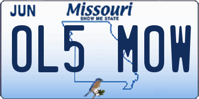 MO license plate OL5M0W
