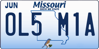 MO license plate OL5M1A