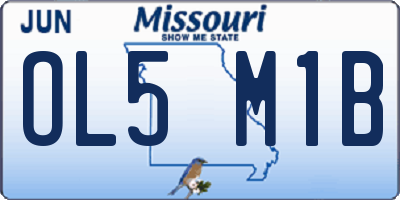 MO license plate OL5M1B