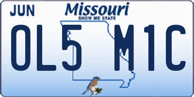 MO license plate OL5M1C