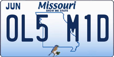 MO license plate OL5M1D