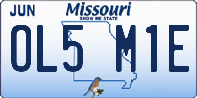 MO license plate OL5M1E