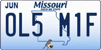 MO license plate OL5M1F