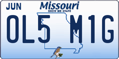 MO license plate OL5M1G
