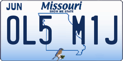 MO license plate OL5M1J