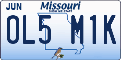 MO license plate OL5M1K