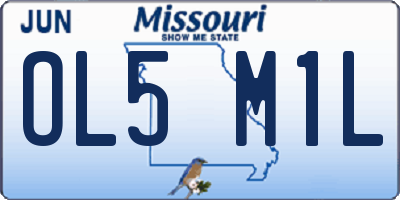 MO license plate OL5M1L