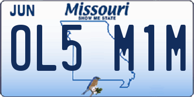 MO license plate OL5M1M