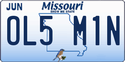 MO license plate OL5M1N