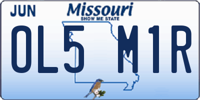 MO license plate OL5M1R
