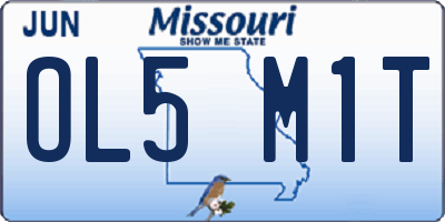 MO license plate OL5M1T