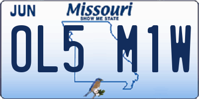 MO license plate OL5M1W