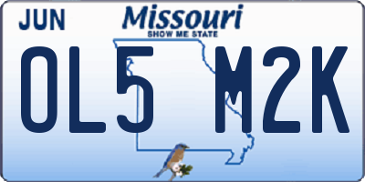 MO license plate OL5M2K