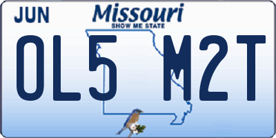 MO license plate OL5M2T
