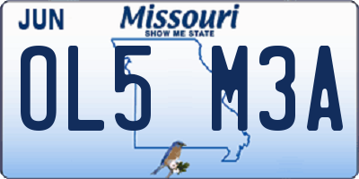 MO license plate OL5M3A