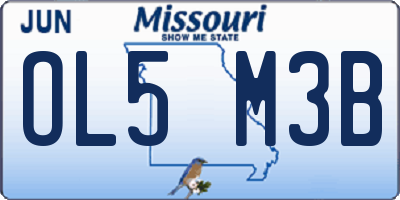 MO license plate OL5M3B