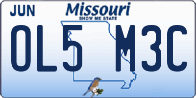MO license plate OL5M3C