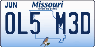 MO license plate OL5M3D